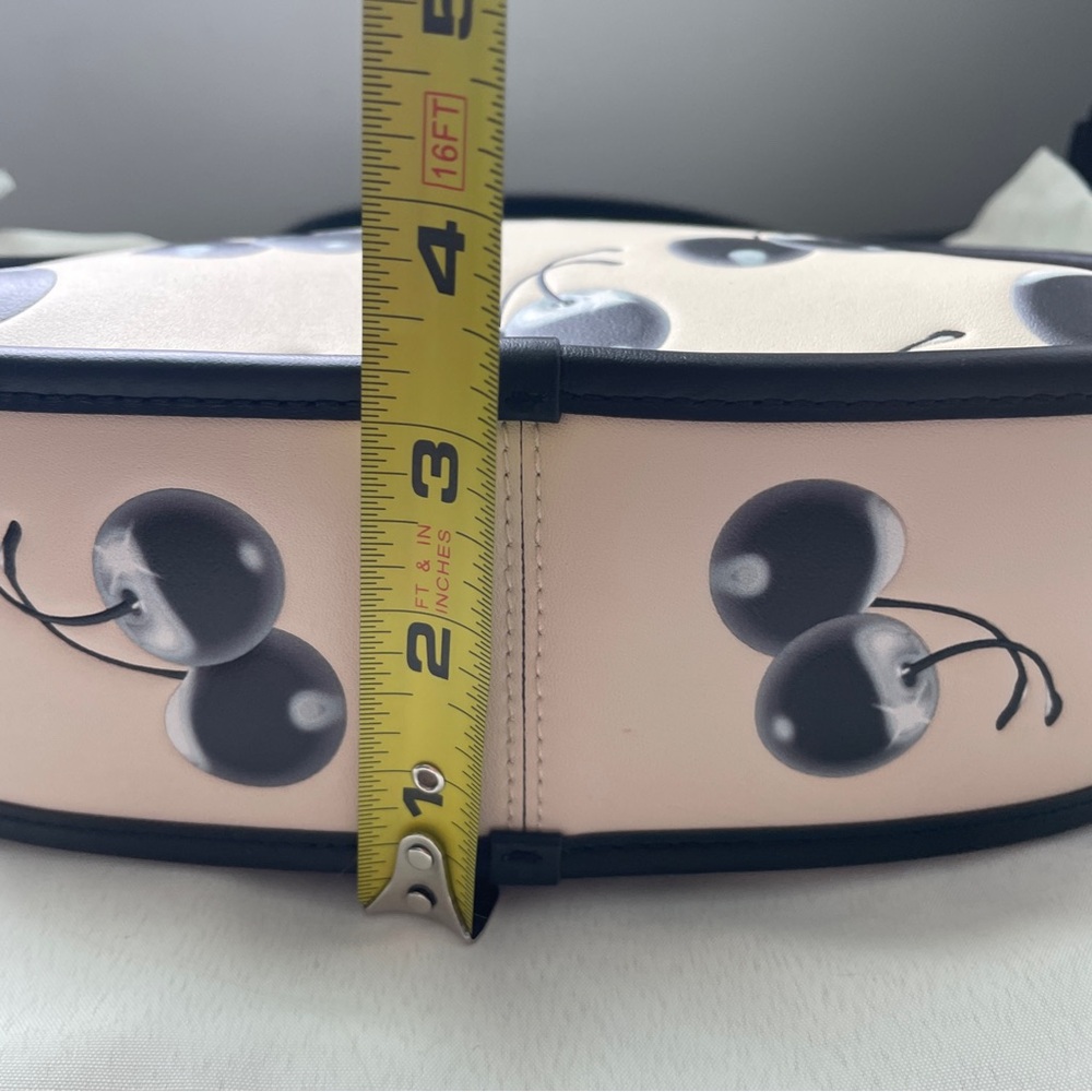 Coachtopia - Cherry Print Crescent Shoulder Bag in Cream and Black - Picture 8 of 9
